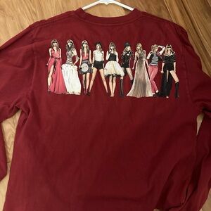 Taylor swift official red long sleeve shirt new medium costumes rare crop store